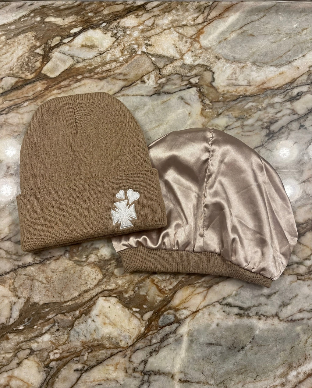 Beige Satin Lined Beanie