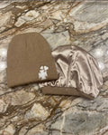 Beige Satin Lined Beanie