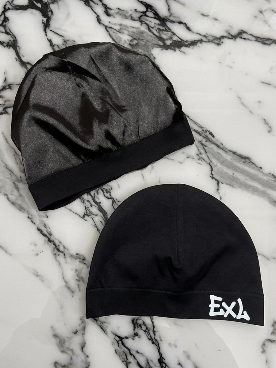 EXL Satin Lined Skull Cap - Black
